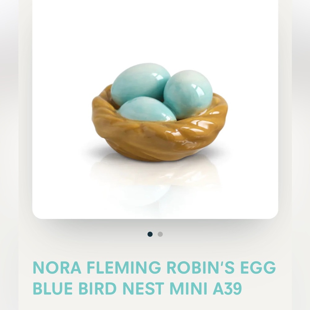 Nora Fleming Tan Nest with Blue Eggs